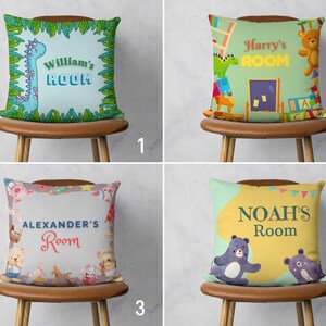 Custom Baby Nursery Pillow Cover, Personalized Kids Playroom Pillow Case, Customized Boy&#39;s Room Cushion Cover, Baby Shower Gift, Any Size