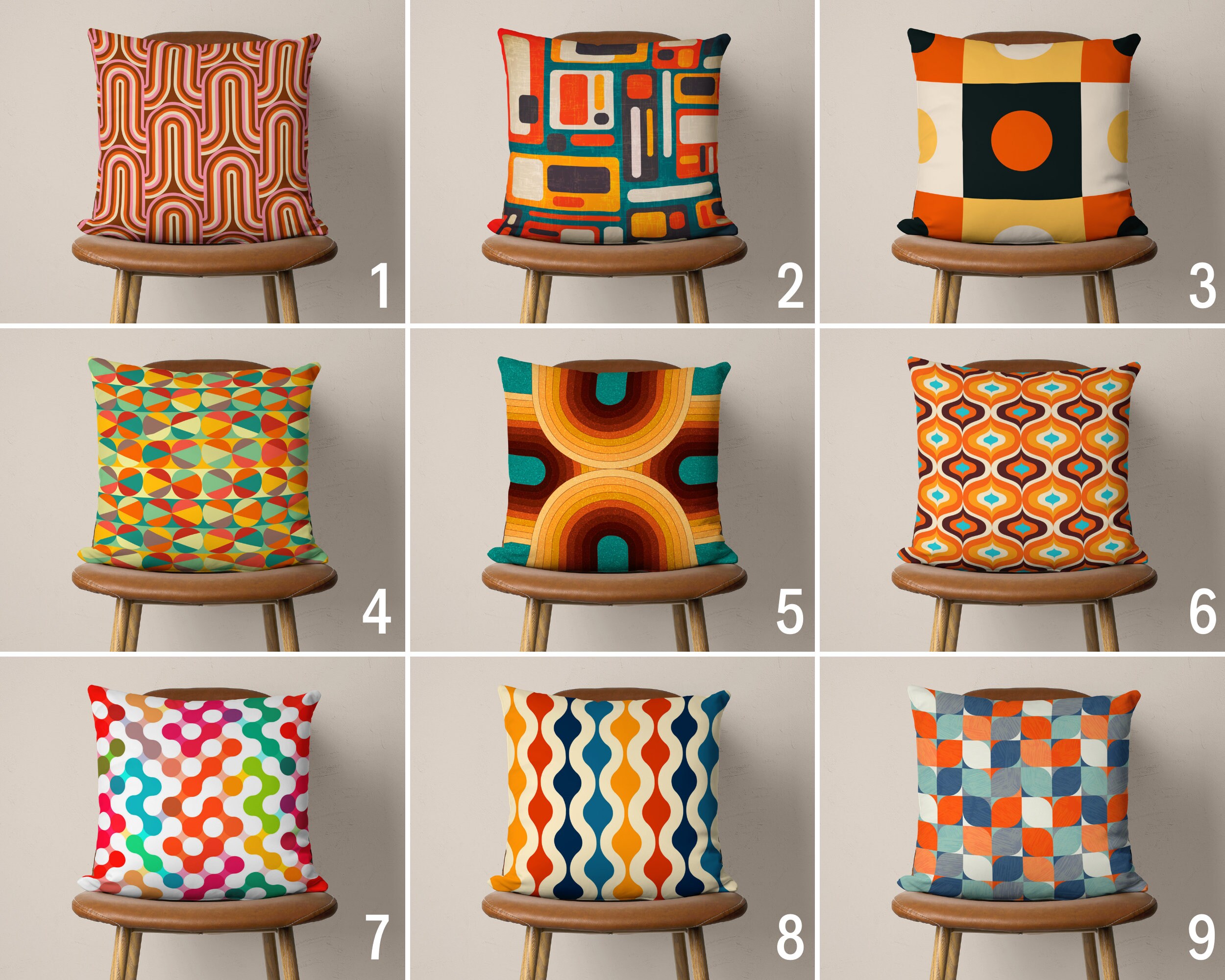 Mid century accent pillows sale