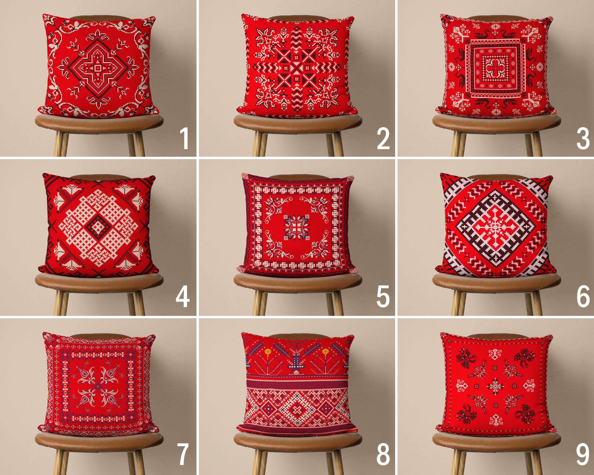 Red Rug Design Pillow Cover Ethnic Terracotta Pillow Cover - Etsy
