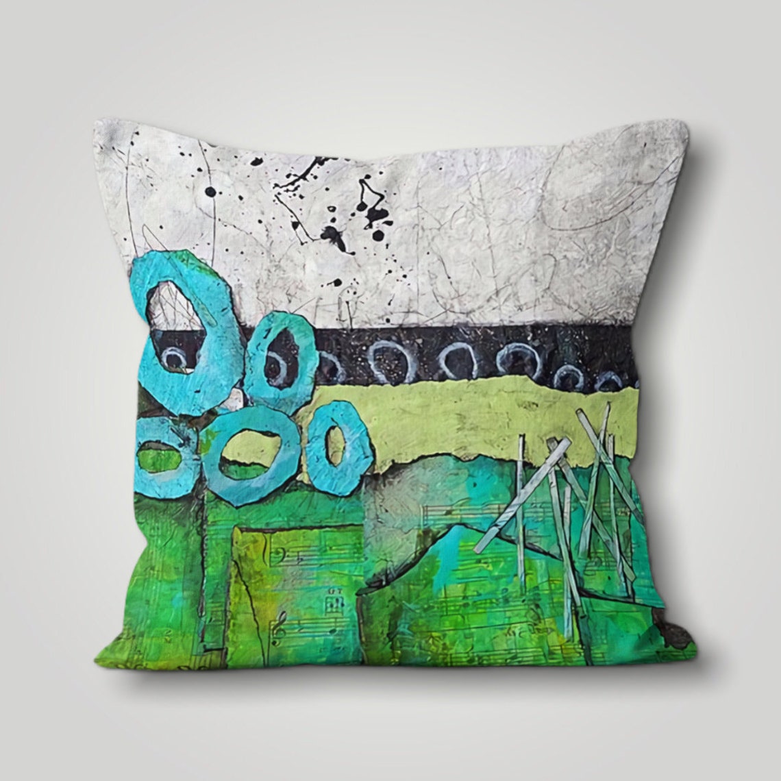 Abstract Blue and Green Pillow Cases Vibrant Vivid Color Etsy