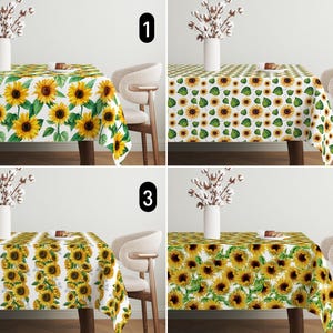 Blooming Sunflowers Tablecloth, Rustic Yellow Botanical Tablecloth, Boho Floral Summer & Fall Tablecloth, Cozy Farmhouse Thanksgiving Decor