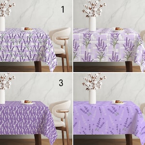 Lavender Flower Tablecloth, Purple Floral Tablecloth, Lilac Violet Color Summer Spring Table Cover, Dining Room Decor, Wedding Table Decor