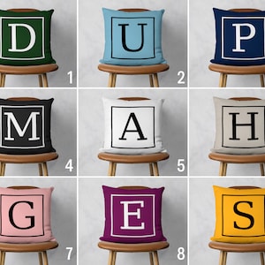 Aangepast monogram kussensloop, gepersonaliseerde initialen kussenhoes, aangepaste brieven kussensloop, aangepaste kussensloop, elke maat, alleen hoes