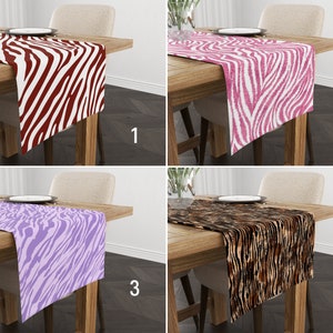 Zebra Print Table Runner, African Style Zebra Pattern Runner, Wild Safari Animal Print Tablecloth, Custom Size Table Runner, Farmhouse Decor