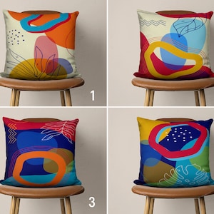 Vibrant Abstract Pillow Case, Bright Vivid Cushion Cover, Colorful Modern Pillow Cover, Decorative Pillow Covers, Any Size Pillow, 18x18