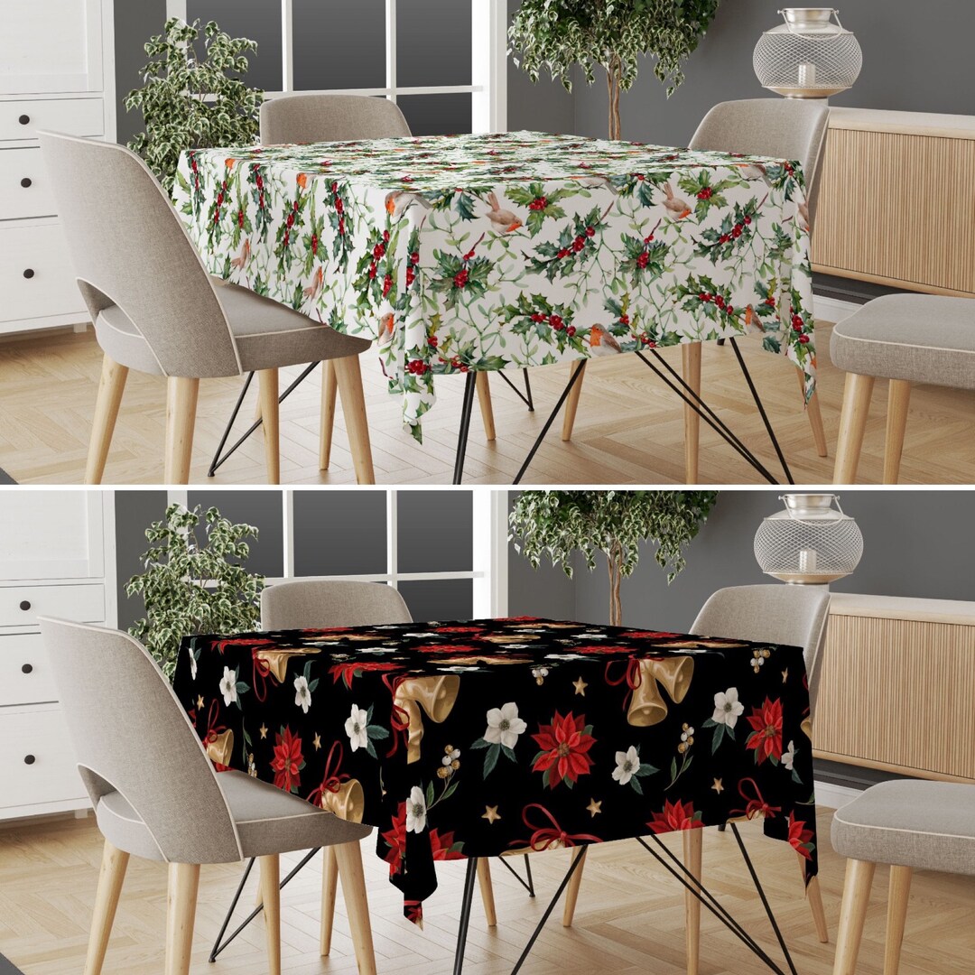 Christmas Table Cloth - Mistletoe - Beige