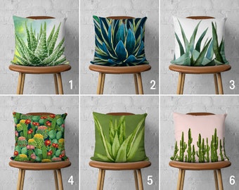 Nobilis - Aloe - 61 - Lebendiger Designer Pflanzenkissenbezug - Grafisches  Agave Aloe Kissen - Grn Wei Blaues Dschungel-Wurfkissen - Individuelles  Dekor - Etsy.de