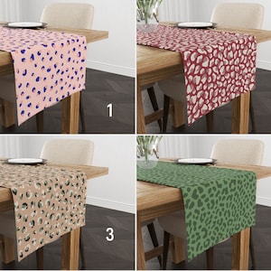 Leopard Print Table Runner, Animal Print Runner, Decorative Digital Print Tablecloth, Table Linens, Dining Room Decor, Centerpiece Runner
