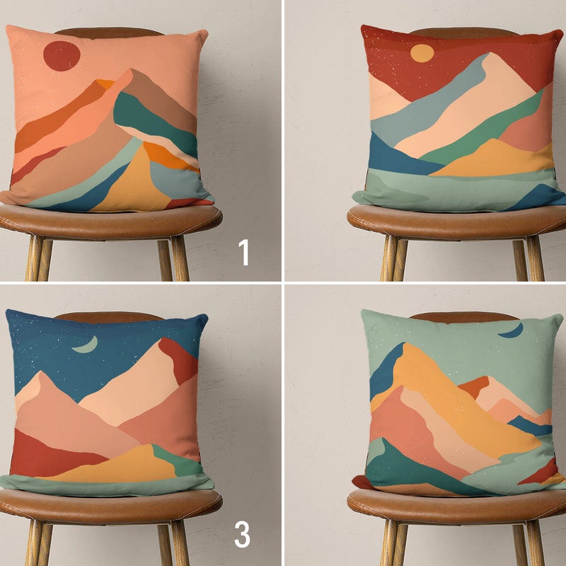 Mountain Pillows - Etsy - Mountain Modern Throw Pillows