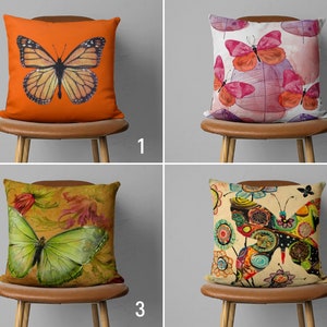 Butterfly Pillow Cover, Cute Animal Pillow Case, Colorful High Quality Cushion Cover, Living Room Decor, Any Size Pillow, Cushion Cover Only