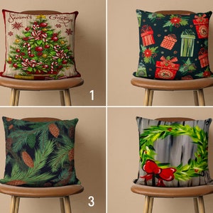 Federa per cuscino di pino, federa per ghirlanda di Natale, fodera per cuscino per albero di Natale, arredamento della fattoria, arredamento di Capodanno, cuscino fatto a mano, 20x20 18x18