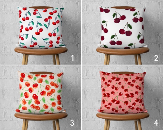 Buy Sweet Cherries Pillow Cover Summer Fruit Pillow Case Cherry Pattern Cushion Cover Any Size Pillow Living Room Pillow 18x18 20x20 Online in India Etsy