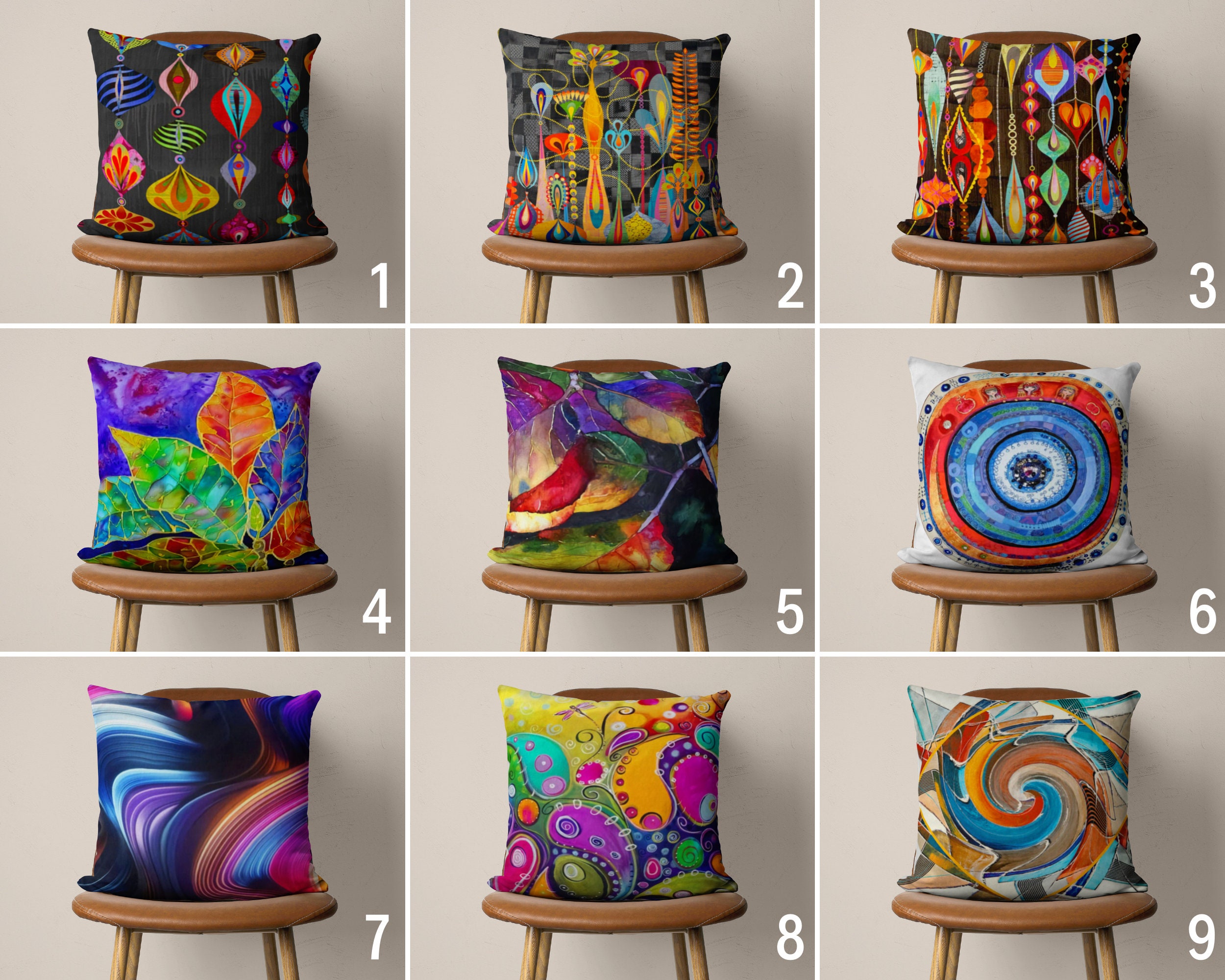 brightly coloured cushions and throws
