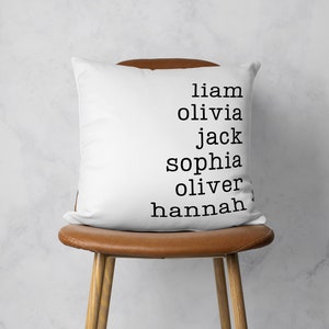 Personalized Names Pillow Cover, Customized Family Cushion Cover, Custom Friend Names Pillow Case, Unique Gift, All Sizes, 12x12, 24x24