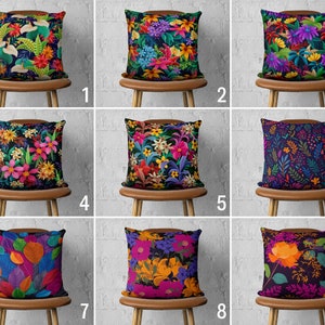 Lebendige Blumen Kissenbezug, Bunter, heller Blumen Kissenbezug, Lila Rosa Orange Sommer Kissenbezug, 18x18,20x20, Lebendiges Wohndekor