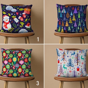 Federa per cuscino a tema natalizio, ornamenti natalizi e fodera per cuscino con alberi di pino, federa per cuscino gioiosa per le vacanze, regalo di Capodanno, decorazione per feste, 14x14