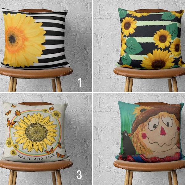 Sunflower Pillow Cover Etsy