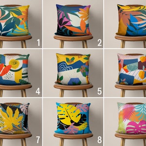 Abstract Colorful Pillow Case, Multi-colored Bright & Vivid Pillow Cover, Decorative Floral Cushion Cover, Any Size Pillow, Modern Decors