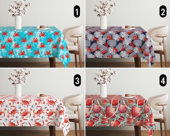 Tischdecke Mit Krabbenmotiv – 134 X 248 Cm, Wasserdicht, Für Party, Camping & Meerestiere-Deko