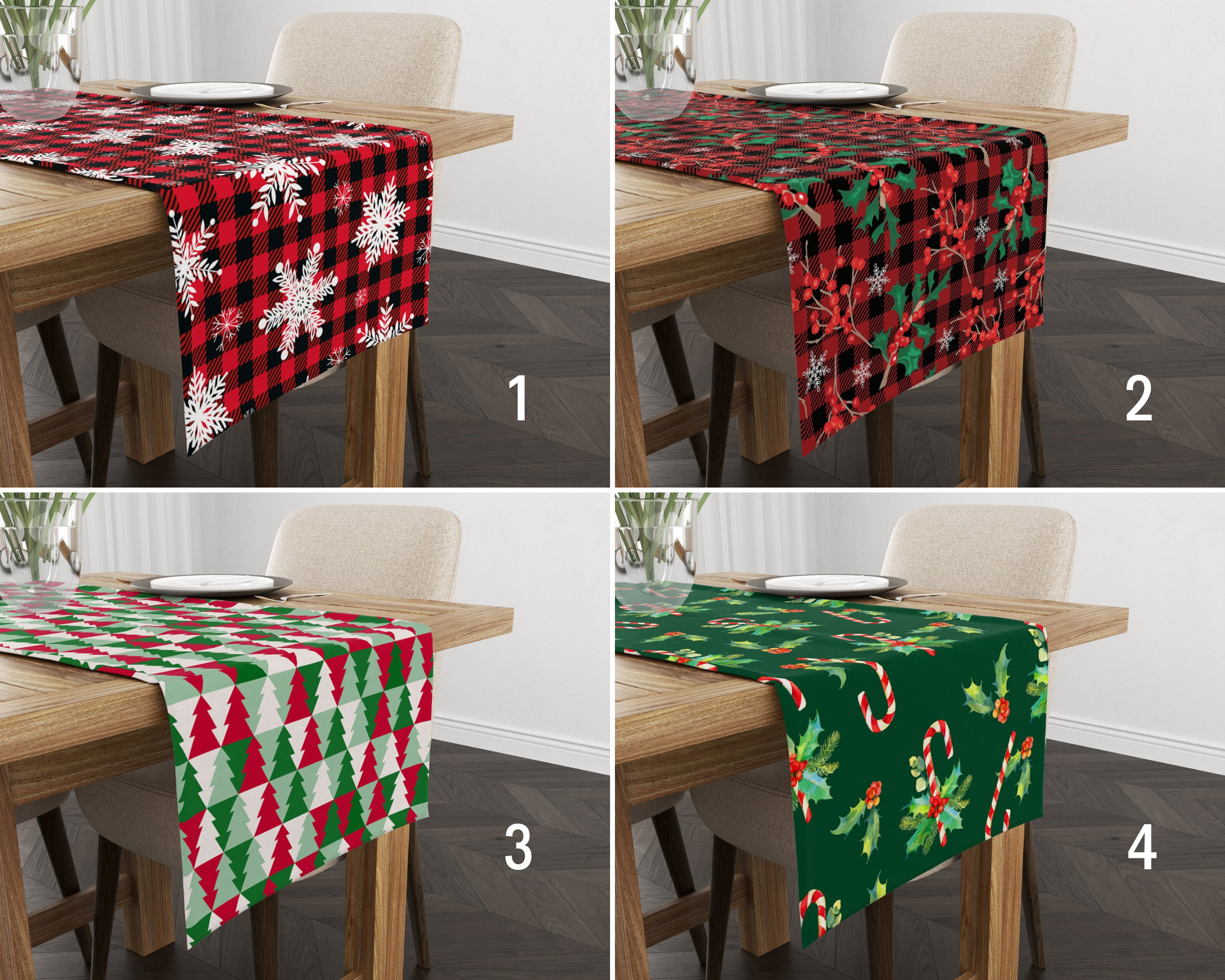 Runner Tavola Natale In Stile Scozzese Rosso – 33x183 Cm, Perfetto Per Decorare La Tavola Delle Feste