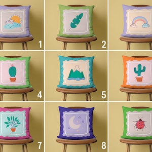 Colorful Baby Pillow Cover, Cute Kids Room Cushion Cover, Nursery Room Pillow Case, Custom Pillow Cover, Bedding Decor, Only Cover, 12x12
