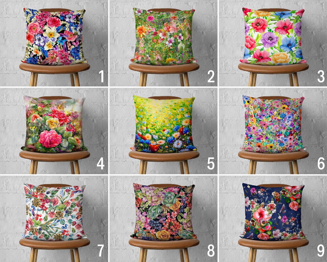 Throw Pillow 28 X 28 Outdoor Cushion Covers Floral Design Cushion