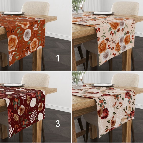 Terracotta Floral Table Runner Etsy
