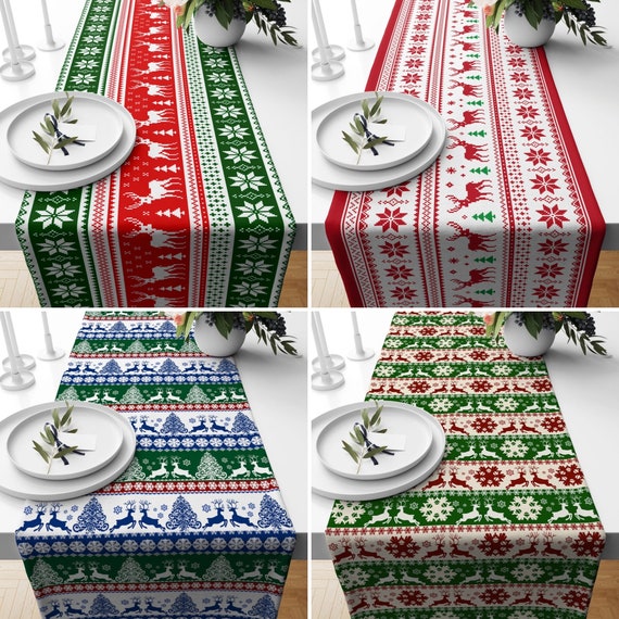 Christmas Tablecloth Snowflake Runner For Rustic Kitchen Decorations Table  Decor
