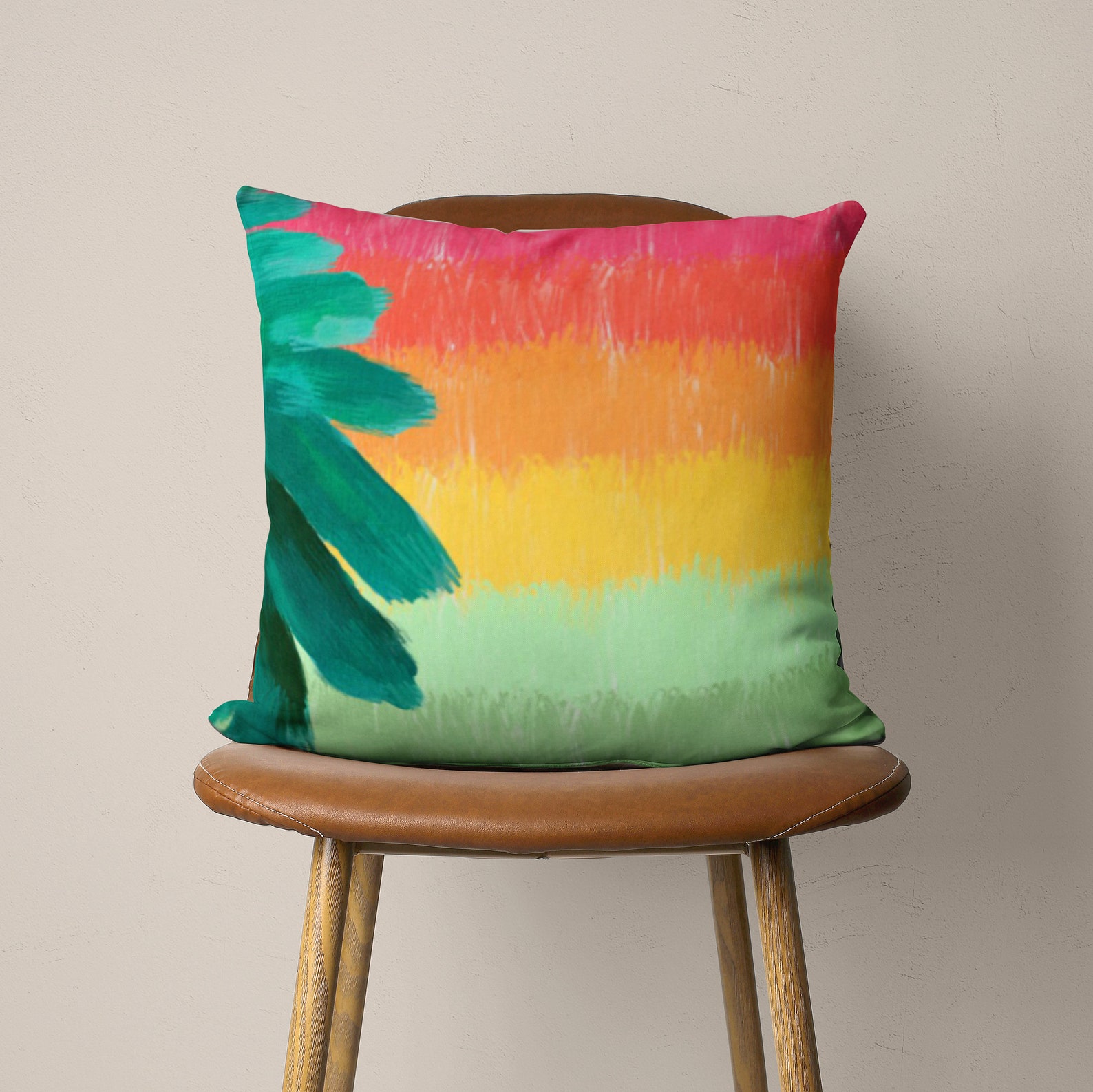 Abstract Colorful Painting Pillow Cover Bright & Vivid Floral Etsy