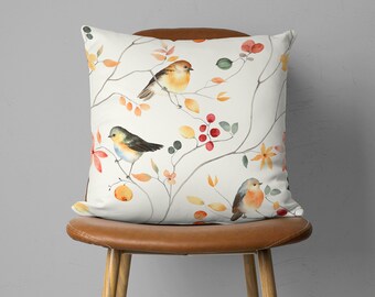 OiseauVoler Cute Birds Linen Pillow Cover – 14 X 24 Inch Decorative Cushion Case For Sofa & Bed