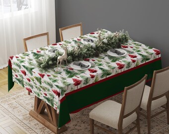 Newbridge Tovaglia in tessuto metallizzato, motivo albero di Natale, stile contemporaneo, resistente al suolo, facile da pulire, 152,4 x 259,1 cm, colore: blu navy/oro