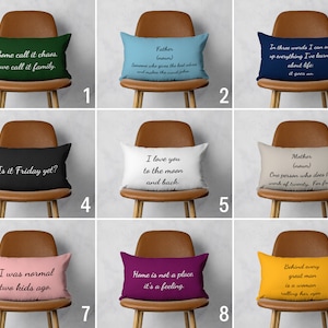 Funda de almohada con textos personalizados, funda de cojín con sus propias palabras aquí, funda de almohada con citas personalizadas, regalo de aniversario personalizado, decoración hecha a mano
