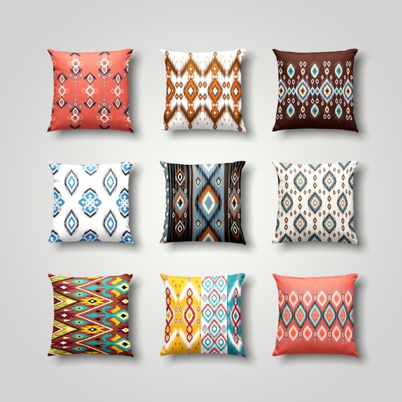 Ikat Pattern Pillow Cover Rug Design Pillow Case Ikat Etsy