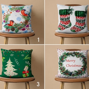 Federa per cuscino di tiro di buon Natale, fodera per cuscino Noel di pino di Natale, federa per cuscino lombare con neve bianca e verde, regalo di Capodanno, 14x14 16x16