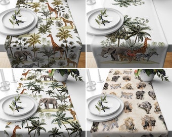 Table Runner 16in72in print with colorful animal footprints patterns Table Runner 16in72in print with colorful animal footprints patterns