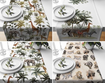 Safari Animal Table Runner, Dining Table Runner, African Tablecloths, Kitchen Home Decors, Any Size Runners, Animal Decor, Apartment Decor