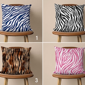 Zebra Pattern Pillow Cover, Animal Print Pillow Case, Digital Print Cushion Cover, Any Size Pillow, Personalized Pillow, Living Room Decor