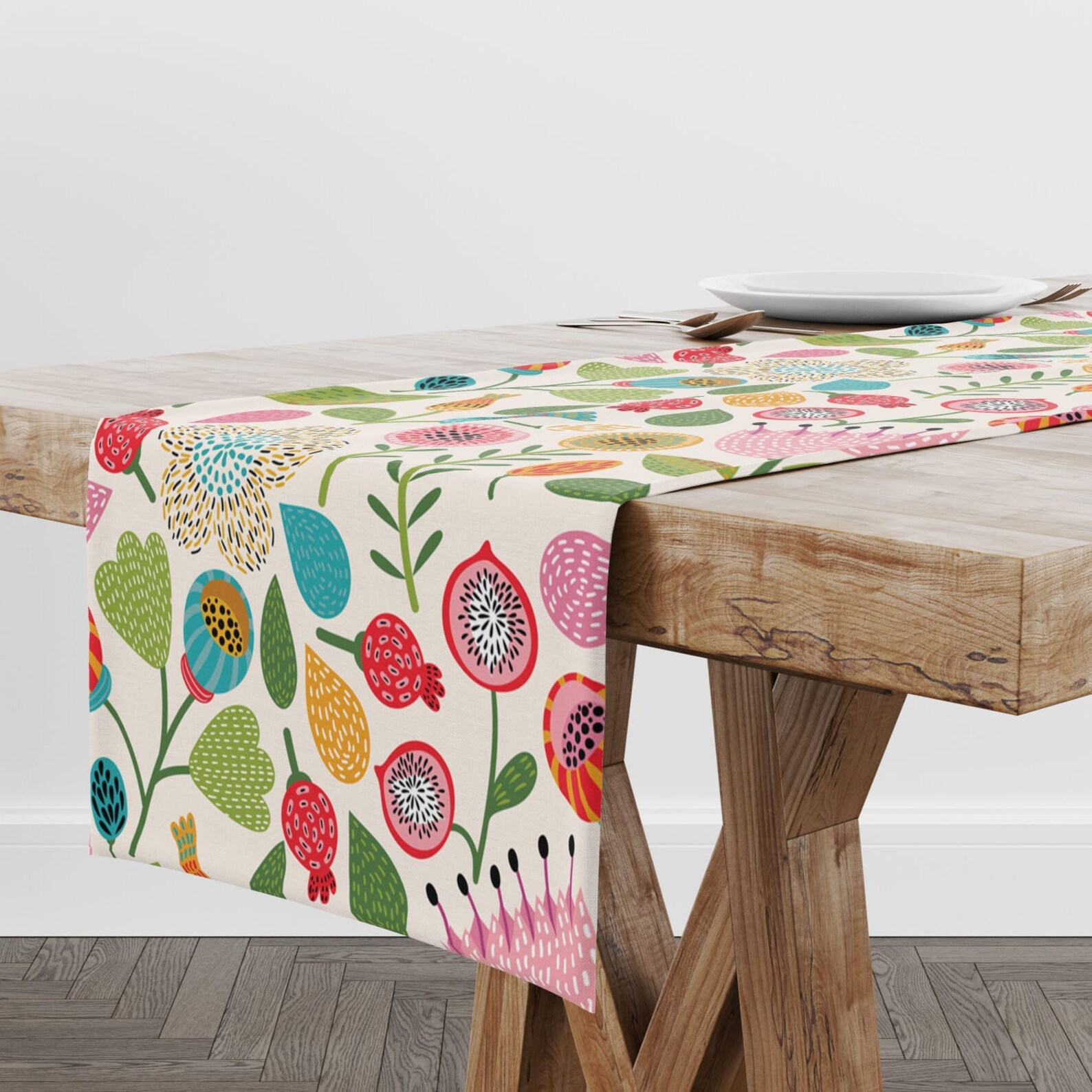 Cotton Table Runner Modern Kitchen Runner Dining Room Etsy UK