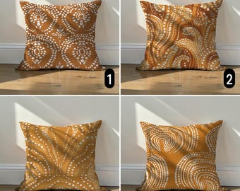 Boho Abstract Dot & Swirl Pillow Cover, Ethnic Tribal Style Cushion Case, Housewarming Gift