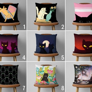 Cute Cats Pillow Cover, Kitten Cushion Cover, Cute Animals Pillow Case, Any Size Pillows, Living Room Decor, Modern Farmhouse Decoration