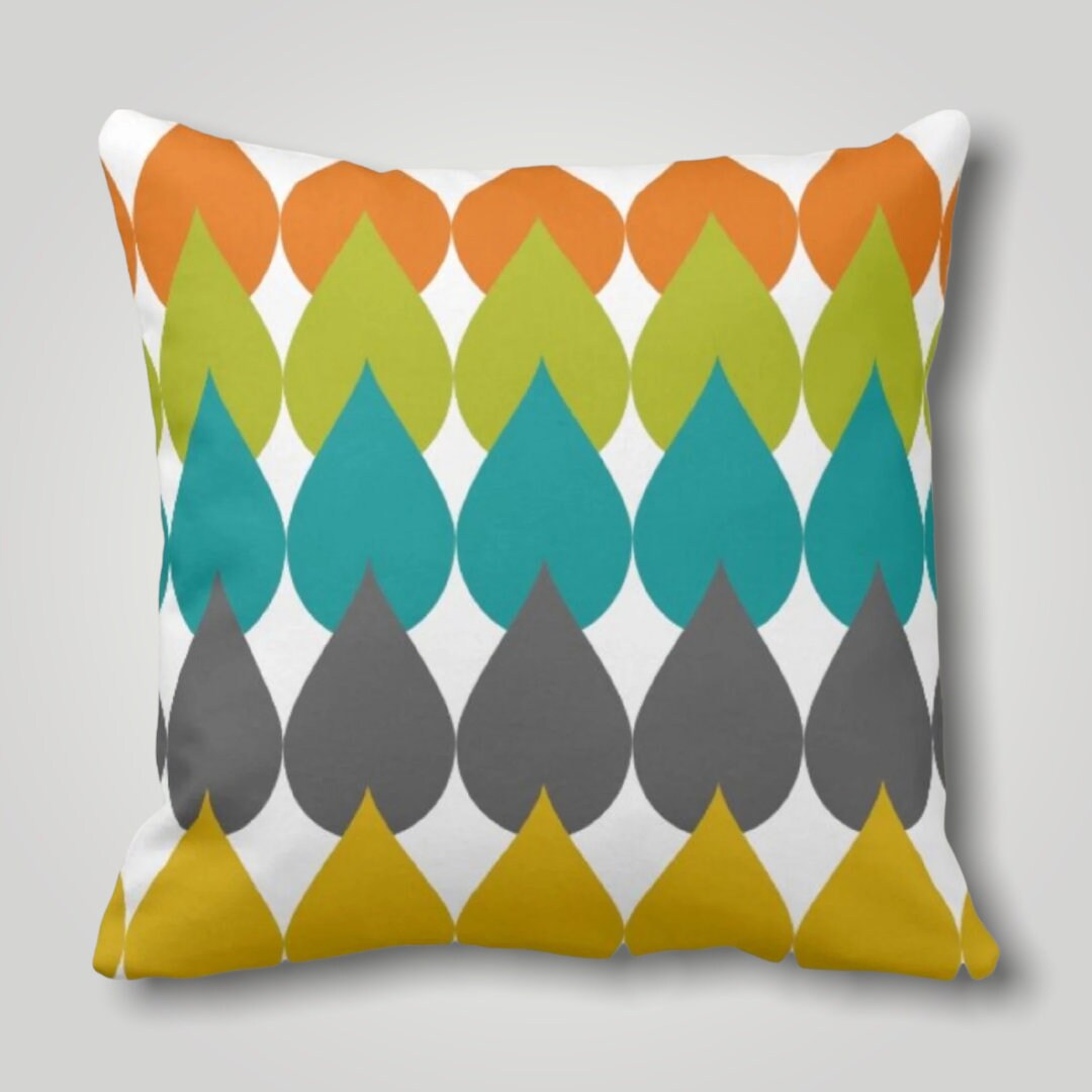 Colorful Retro Pillow Case Mid Century Modern Pillow Cover Etsy