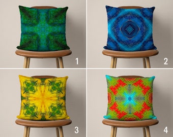 Vivid Abstract Pillow Case, Symmetrical Cushion Cover, Digital Printed Pillow Cover, Any Size Pillow, Decorative Pillow Cover, 16x16 18x18