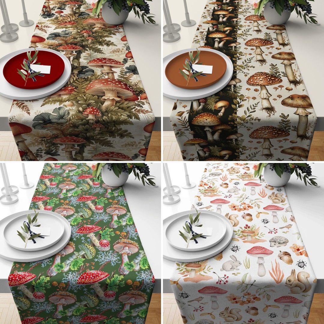 Dreamy Mushrooms Quilted Table Runner NCU0DV1525