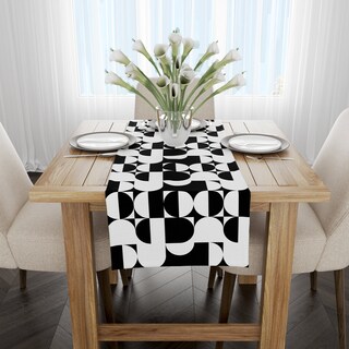 Runner Da Tavolo Mnsruu - Moderno Astratto Geometrico Quadri - Cotone Poliestere - 178x33 Cm O 229x33 Cm