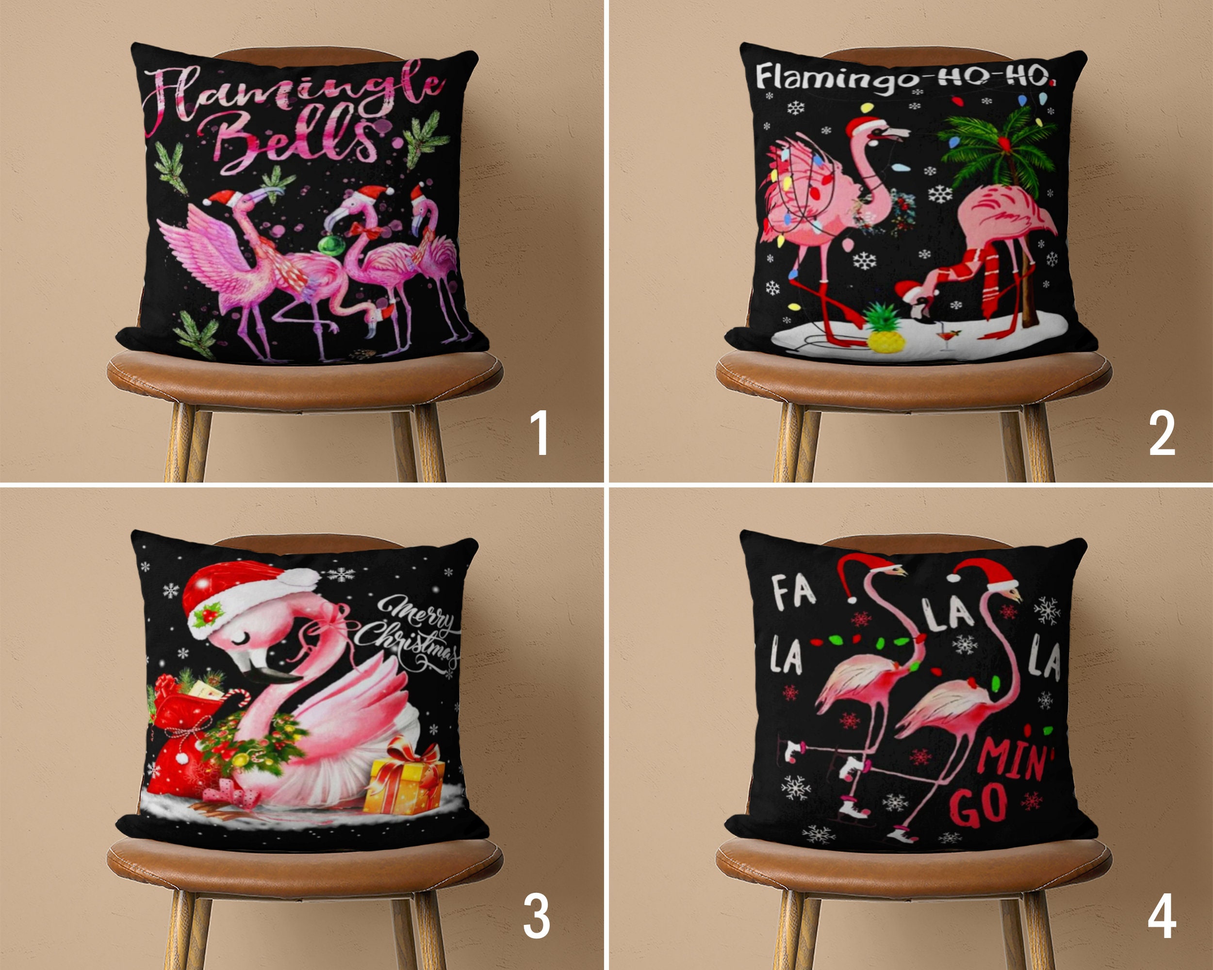 Flamingo christmas pillow outlet