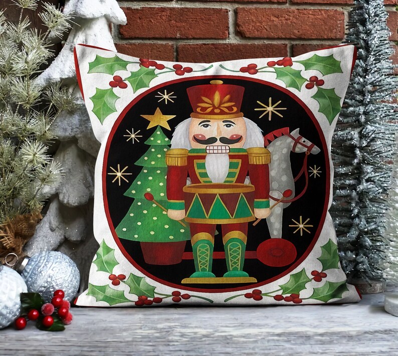 Winter Throw Pillow Cover, Cozy Christmas Cushion Cover, Pine Tree ...