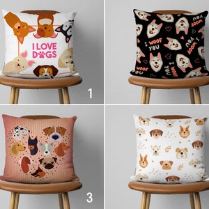 Süße Hunde Kissenbezug, niedlicher Welpe Kissenbezug, Tier Kissenbezug, Wohnung Dekor, personalisierte Kissen, nur Bezug, Größenoptionen