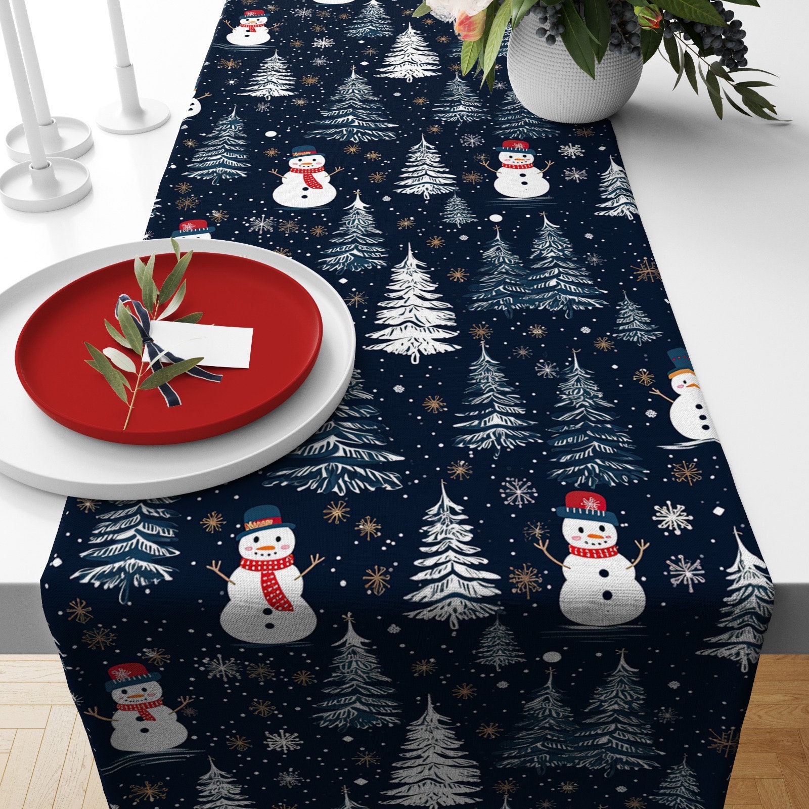 Seliem Camino De Mesa De Invierno Para Gatos, Gatito De Pascua, Piña, Copo De Nieve, Decoración De Mesa De Cocina, Comedor, Decoración De Navidad, Vacaciones, Decoración Del Hogar, Suministros De