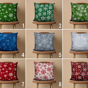 Snowflake Design Pillow Cover, Winter Pillow Case, Christmas & Snowy Weather Cushion Cover, Noel Present, New Year&#39;s Gift, Farmhouse Decor
