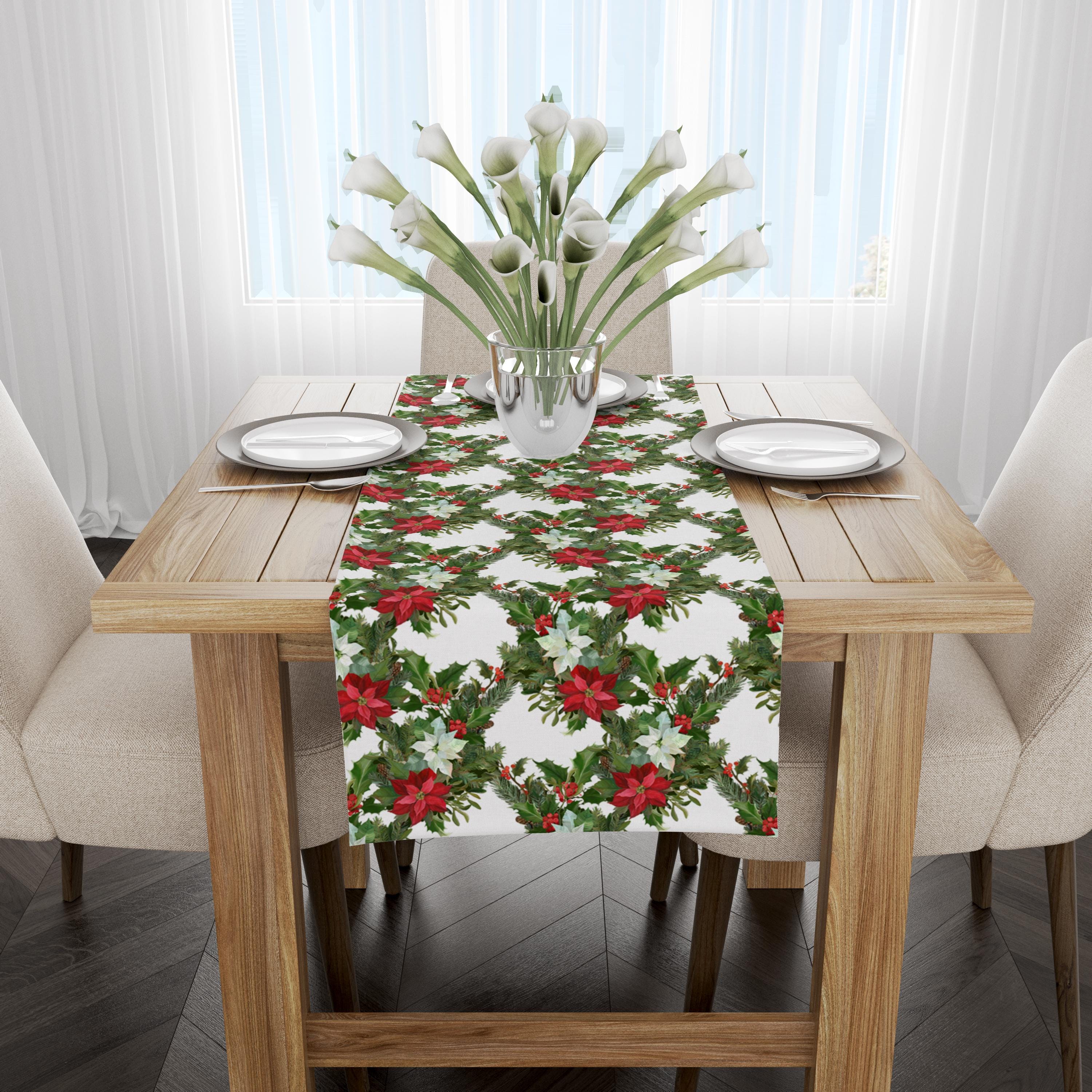 Tafelloper herfst modern 33 x 183 cm linnen winter Tafelloper herfst modern 33 x 183 cm linnen winter